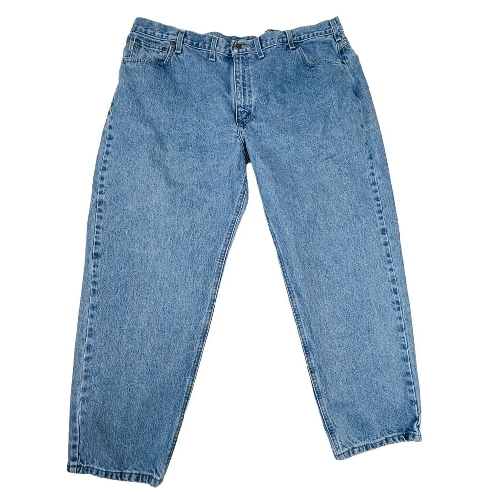 Carhartt Jeans Relaxed Fit 46‎ x30 Taper Leg Blue Denim B17 STW Stone Wash